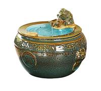 Fontaines Cascade Fontaine de Relaxation Table en céramique avec Roue à Eau et décor Crapaud Porte-Bonheur