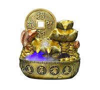 Fontaines Cascade Fontaine d'intérieur de Style Chinois, Fontaine Table, Cascade, Relaxation, Bureau Feng Shui for la décoration intérieure Maison et du, doré(Grand)