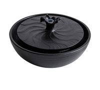 Fontaines de Table Fontaine De Bureau D'intérieur en Céramique, Mini Fontaine À Eau Courante, Décoration De Bureau for Faire Fortune(Noir)