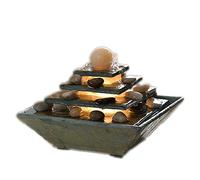 Fontaines de Table Fontaine de Table avec Formation rocheuse et lumières LED, Fontaine de Bureau, appareils filaires, décompression, décoration exquise (Couleur : A, Taille : 9 x 12,9 Pouces)