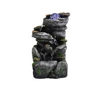 Fontaines de Table Fontaine de Table Cascade de Roches Empilées Résine Synthétique Intérieure/Extérieure avec Lumière LED Fontaine d'eau Décoration Exquise de Table (Color : B, Size : 4.7 * 6.6 *
