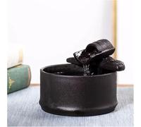 Fontaines d'intérieur, Fontaine de Table en céramique, Fontaine Zen Feng Shui, Design en Bambou synthétique for décoration intérieure et extérieure de la Maison, Table, Bureau(Black)
