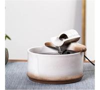 Fontaines d'intérieur, Fontaine de Table en céramique, Fontaine Zen Feng Shui, Design en Bambou synthétique for décoration intérieure et extérieure de la Maison, Table, Bureau(White)