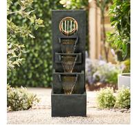 Fontaines intérieures/extérieures en cascade modernes de 39,3 pouces et cascades avec lumières LED pour jardin, patio, cour et déc