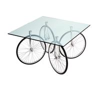 FONTANA ARTE table avec roues de bicyclette TOUR (Verre flottiseautFloat stratificato - Verre)