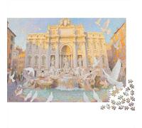 Fontana Di Trevi Puzzle Adulte 1000 Teile Rome ÉduChatif Challenge Toy Artisanat Cadeau Famille DécoRation Intérieure pour Adultes Et Enfants À Partir De 14 Ans 1000pcs (75x50cm)