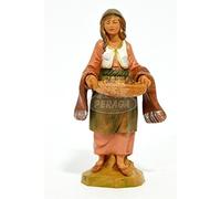 Fontanini Femme avec Panier 12 cm en résine Figurine crèche (F-108)