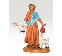 Fontanini - Figurine Melia le Herder de chèvre, pour la collection de figurines de crèche de 12,7 cm, 12,7 cm de hauteur, polymère, fabriquée à la main en Italie, conçue et fabriquée en Toscane, peinte à la main, magnifiquement détaillée