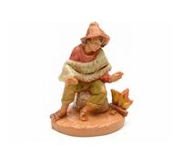 Fontanini Pastore Con Fuoco 6,5cm In Resina Statuina Presepe (F-256) Multicolore