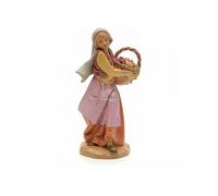 Fontanini Pastorella Con Cesta Di Frutta 12cm In Resina Presepe (F-95) Multicolore