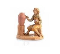 FONTANINI PASTORELLA CON VASO 6,5CM IN RESINA STATUINA PRESEPE (F-254)