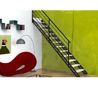 Fontanot Escalier Droit Bois et Métal 80 cm + Garde-Corps (H : 2,6 à 3 m) Pop - K04106000