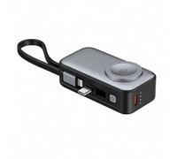 FONTASTIC 265518 Mini Power Bank 3 en 1 5000 mAh avec 2 ports USB-C™, noir et gris