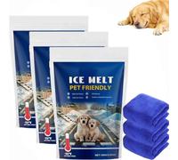 Fonte à Glace Sans Danger Pour Les Animaux De Compagnie,Chlorure De Magnésium Pour Allées Et Trottoirs,Pour Le Déneigement Et La Neige,Sel à Action Rapide,Adapté Aux Animaux De Compagnie,100 g (3PC)