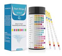 Fontee 16-en-1 Bandelettes de Test d'Eau (100 unités) - Analyse pH, Nitrites, Chlore, Dureté, Mercure & Plomb dans l'Eau Potable, Piscine, Aquarium