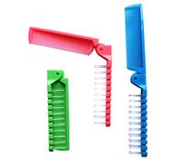 Fontee® 3 pcs petit pliant brosse à cheveux, brosse de voyage, brosse de massage et peigne à dents fines, peigne de poche pour enfants et adultes, 3 couleurs