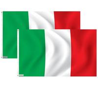 Fontee® [Drapeau Italie] [90X150cm] [Couleurs Vives] [Résistant à la décoloration UV] [En-tête de toile] [Double couture] [œillets en laiton épais]