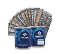 Fonteino Moquette de pierre résistant aux UV - Granulat de marbre + liant époxy - Revetement de sol pour Terrasse, bords de piscine - Gris foncé 1-4mm - 25KG