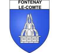 Fontenay-le-Comte 85 ville Stickers blason autocollant adhésif - Taille : 4 cm