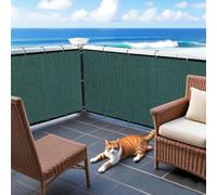 FontFable Brise-vue de jardin en maille robuste et anti-poussière pour mur extérieur, jardin, cour, piscine, terrasse, cour, balustrade (2 x 3 m, vert foncé)