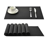 Fontic 6Pcs Sets de Table Anti-Glissant en PVC Napperon Lavables(45x30cm) Napperons pour Cuisine, Salon, Jardin ou Salle à Manger (Café)