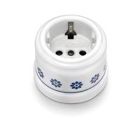 Fontini 30202612 Prise 2P + TTL (Schuko) 16 A Porcelaine décorée Bleu