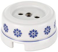 Fontini 30205612 Base de prise 2P 16 A porcelaine décorée bleue