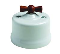 Fontini 30304622 Croisement en porcelaine décorée, bleu nœud en bois