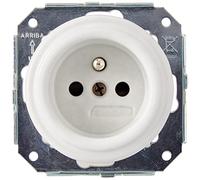 fontini 31 - 208 - 17 - 2 - Base d'alimentation prise terre Frances 16 A porcelaine blanc pack