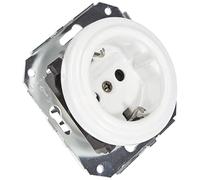 fontini 31 - 212 - 17 - 2 - Base d'alimentation prise terre latérale 16 A porcelaine blanc pack