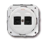 fontini 31 - 707 - 17 - 2 - Double RJ45 Catégorie 6 porcelaine blanc pack