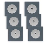 FONTINI - 6 va-et-vient ALU glossy DOM + 6 plaques simples blue grey