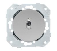 Fontini - Bouton Poussoir ALU avec Manette Chrome DOM - Plaque Simple Gris