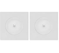 Fontini - Bouton poussoir blanc glossy DOM avec plaque simple blanc - Sobriété et contrôle efficace (Lot de 2)