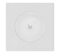 FONTINI - Commande volet roulant blanc avec manette blanc glossy DOM et plaque simple blanc - Gestion fluide et design épuré