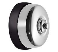 DIMBLER - Bouton Poussoir Carillon Porcelaine Noire Coque Chrome Réf. 60310773-FONTINI