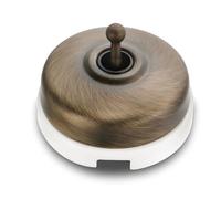FONTINI - DIMBLER - Interrupteur Va & Vient Porcelaine Blanche Coque Bronze Réf. 60308703