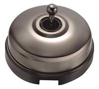 FONTINI - DIMBLER - Interrupteur Va & Vient Porcelaine Noire Coque Nickel Satiné Réf. 60308793