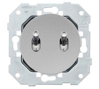 FONTINI - Double bouton poussoir ALU - MANETTE CHROME DOM