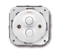 Fontini - Double poussoir 10 A 250 V porcelaine noire pack