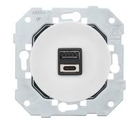 FONTINI - Double prise usb 2,6a a/c BLANC GLOSSY DOM