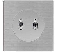 FONTINI - Double va-et-vient ALU avec manette chrome DOM et plaque simple métallisée gris - Double contrôle avec style et modernité