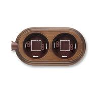 FONTINI - GARBY - Socle Décoratif Bois Hêtre Vieilli 2 Postes Saillie 1 Liaison Verticale Réf. 30822213