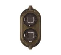 FONTINI - GARBY - Socle Décoratif Bois Hêtre Vieilli 2 Postes Saillie 2 Liaisons Vertical Réf. 30842213