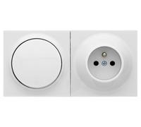 FONTINI - Neo Evo Interrupteur Va Et Vient Et Prise 2P+T Blanc