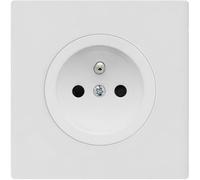 FONTINI - Prise 2P+T blanc glossy DOM avec plaque simple blanc - Élégance et simplicité pour vos installations électriques