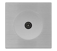 FONTINI - Prise TV/SAT ALU GLOSSY DOM avec plaque simple métallisée gris - Performance et élégance moderne