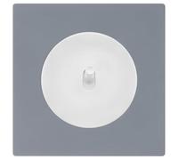 FONTINI - Va et vient blanc - manette blanc glossy DOM + plaque simple gris