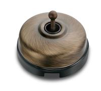 FONTINI - Va et Vient Porcelaine noire - Carcasse bronze et manette laiton DIMBLER
