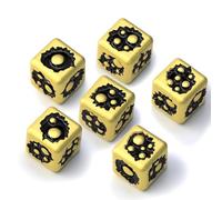 FONVGOGO D6 Lot de 6 dés en métal à 6 faces uniques et cool pour DND, RPG, Donjons et Dragons, cadeau (Bubble-D6 doré noir)